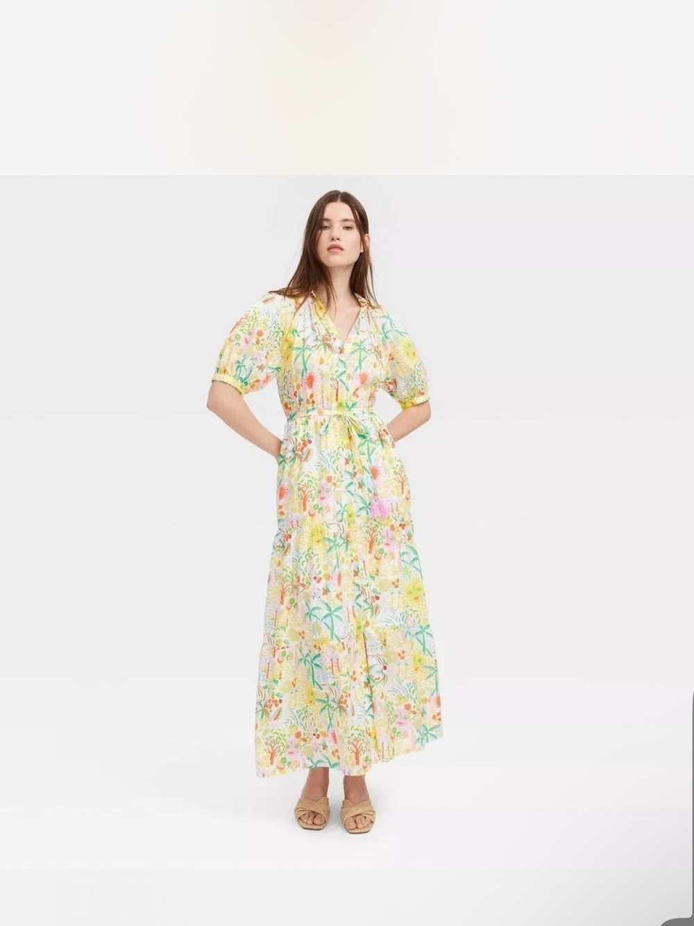 NWT Roller Rabbit x Target Floral Tiered Maxi Dress vacation summer Size S